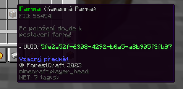 Farma v podobě aktivačního předmětu.